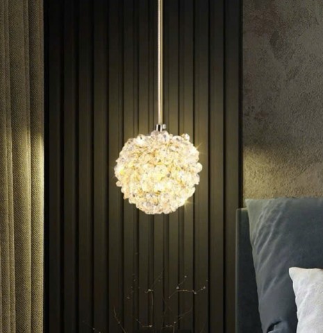 Đèn thả trần hình bầu rượu, thủng lỗ hình tròn, màu Đen lòng Vàng